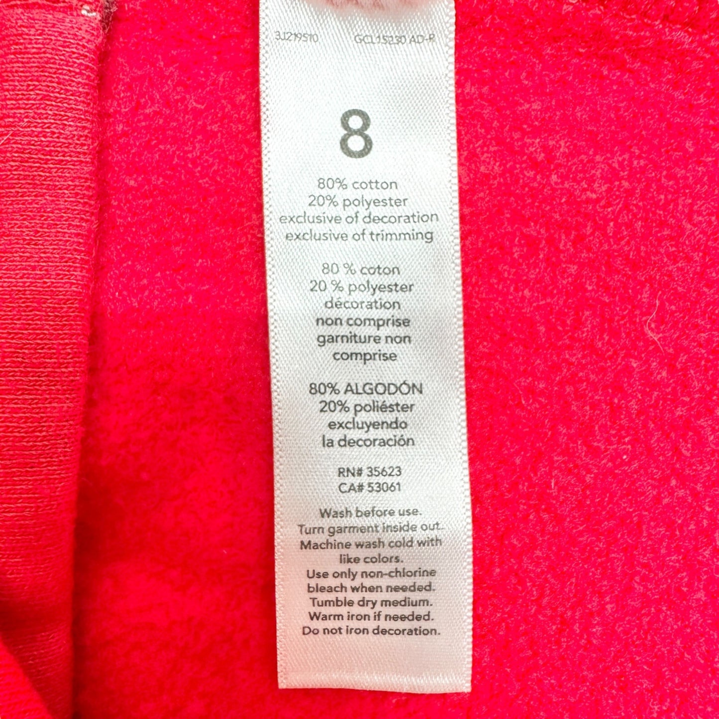 Carters Kid Pullover Sweatshirt Sz 8 Red Half-Zip Sherpa-Lined Collar Black Fox