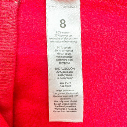 Carters Kid Pullover Sweatshirt Sz 8 Red Half-Zip Sherpa-Lined Collar Black Fox