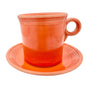 Fiesta Homer Laughlin Coffee Mug & Saucer Set in Orange Lead-Free Ceramic USA