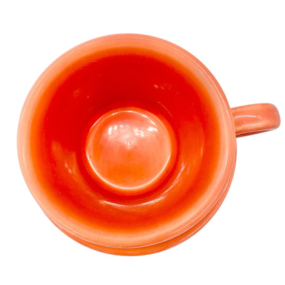 Fiesta Homer Laughlin Coffee Mug & Saucer Set in Orange Lead-Free Ceramic USA