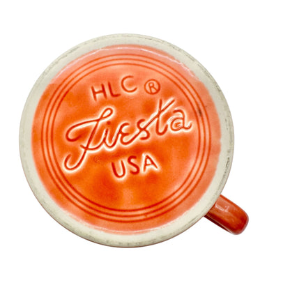 Fiesta Homer Laughlin Coffee Mug & Saucer Set in Orange Lead-Free Ceramic USA