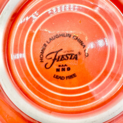 Fiesta Homer Laughlin Coffee Mug & Saucer Set in Orange Lead-Free Ceramic USA