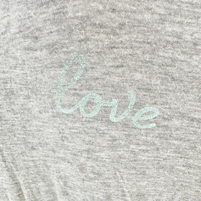 Womens Sleep Shirt Dress 3X Gray Love Graphic Modal Spandex USA Made 78 & Sunny