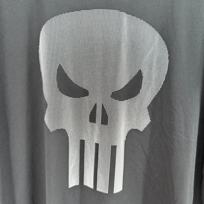 Marvel The Punisher T-Shirt 2XL Black Gray Pin-Look on Graphic Polyester
