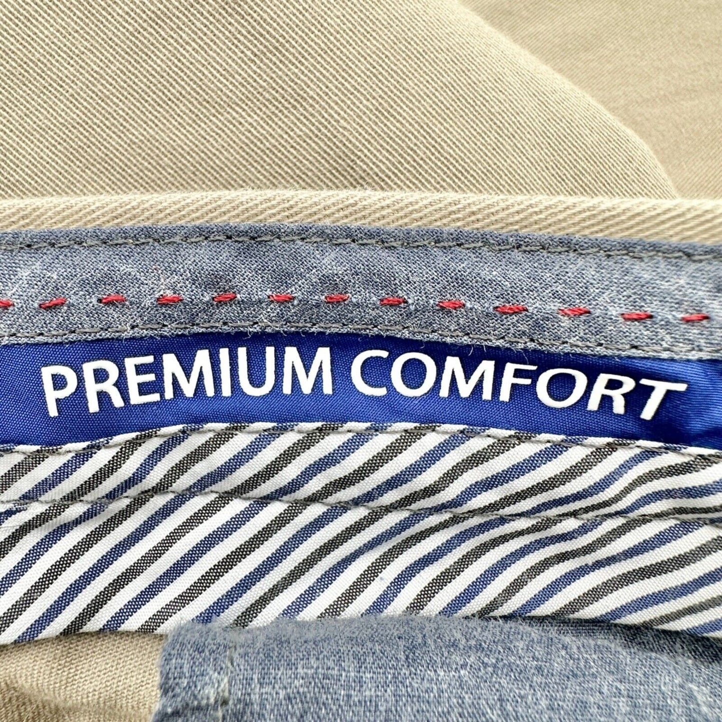 Haggar Pants Men's 34 x 32 in Khaki Classic Fit Premium Comfort