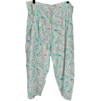 Paisley Print Lounge Pants Womens XXL Adjustable Drawstring Waistband Multicolor