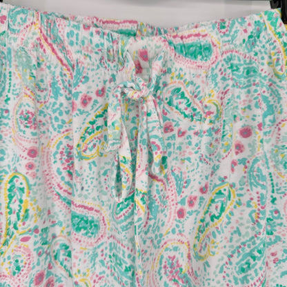 Paisley Print Lounge Pants Womens XXL Adjustable Drawstring Waistband Multicolor