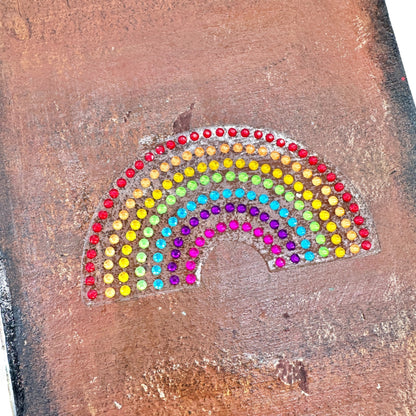 Rainbow Gemstone Journal Textured Pages Unique Notebook Journal Sketching Gift