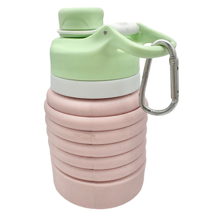 Nefeeko Collapsible Water Bottle 26oz Pink Green Silicone Travel Leakproof NIB