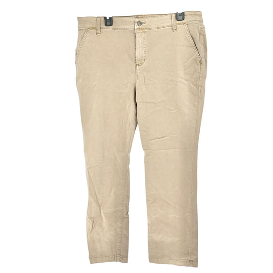 St Johns Bay Pants Womens 18P Straight Leg Beige Classic Fit Soft Stretch Fabric