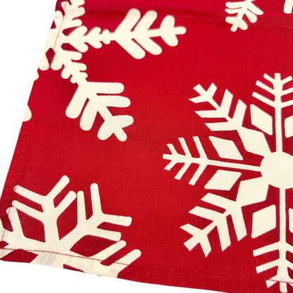 Holiday Red & White Snowflake Napkins Set Of 8 17x18 Cotton By Target Winter