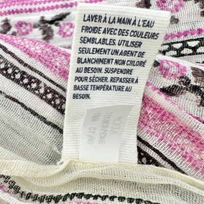 American Eagle Outfitters Scarf 73x25 Cotton Beige Pink Gray Fringe