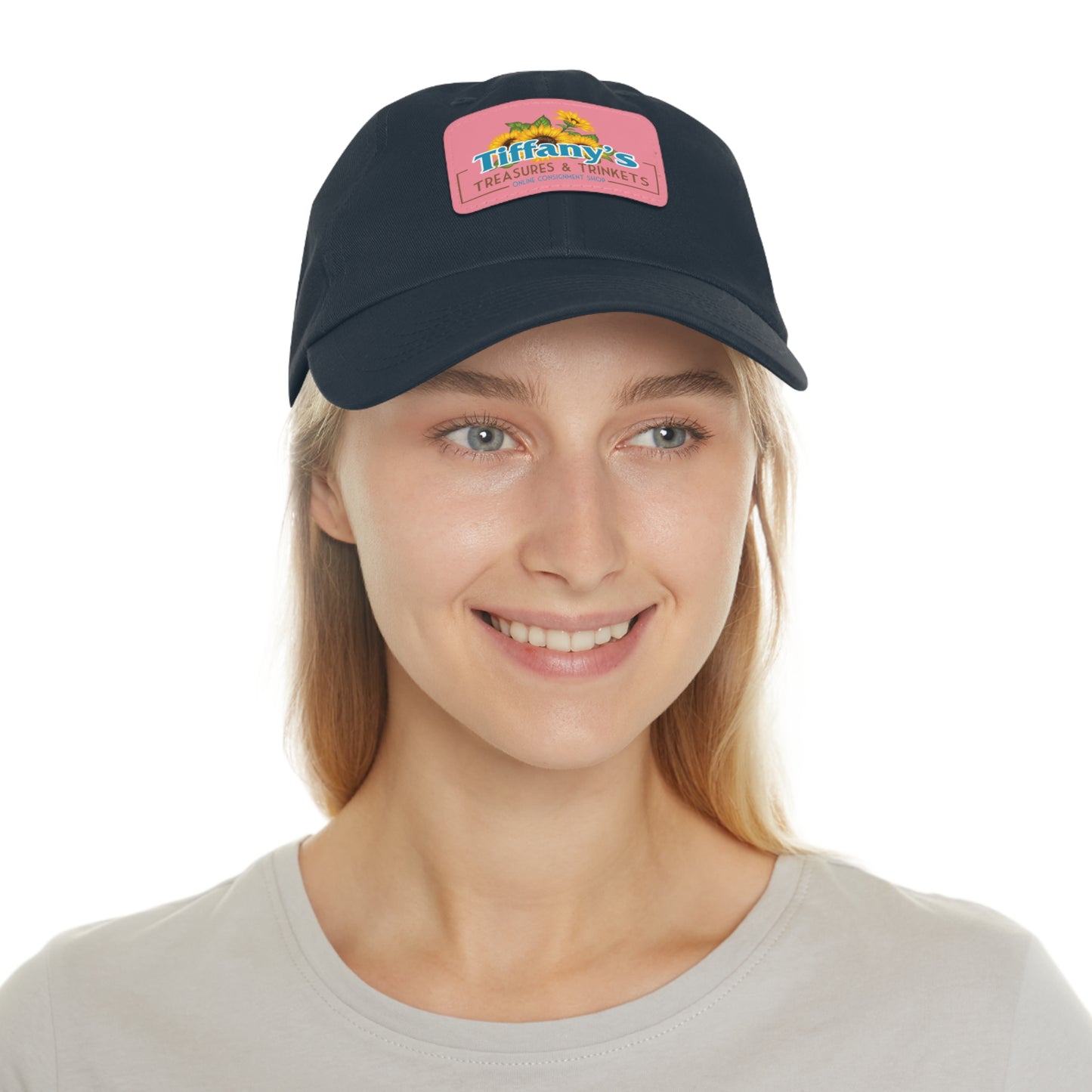 Tiffany's Treasures & Trinkets Baseball Hat with Leather Patch in Rectangle