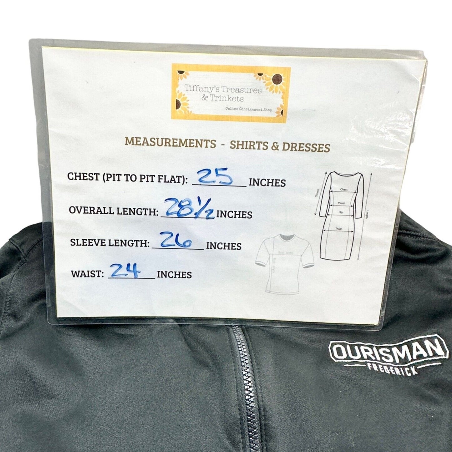 Port Authority Jacket XL Black Zip Closure Front Pockets LS Ourisman Frederick