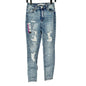Tinseltown Deconstructed High Rise Skinny Jeans Women's 1 Medium Faded Blue