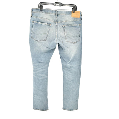 Mens Light Wash Distressed Jeans Size 36x32 Slim Fit Ripped Knees Jack & Jones