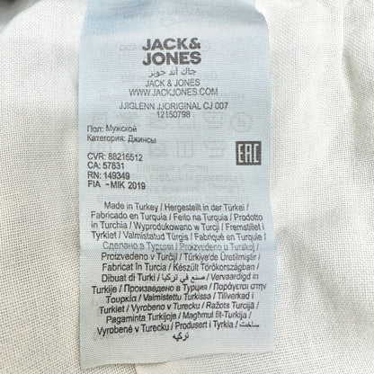 Mens Light Wash Distressed Jeans Size 36x32 Slim Fit Ripped Knees Jack & Jones