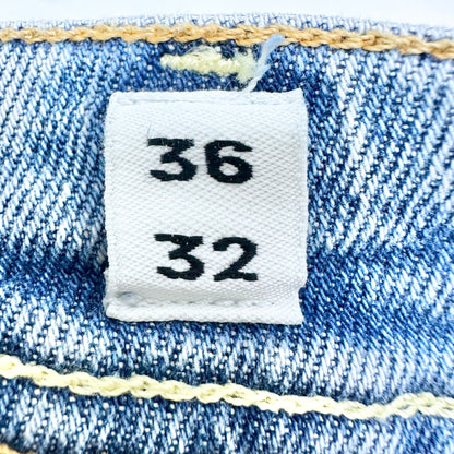 Mens Light Wash Distressed Jeans Size 36x32 Slim Fit Ripped Knees Jack & Jones