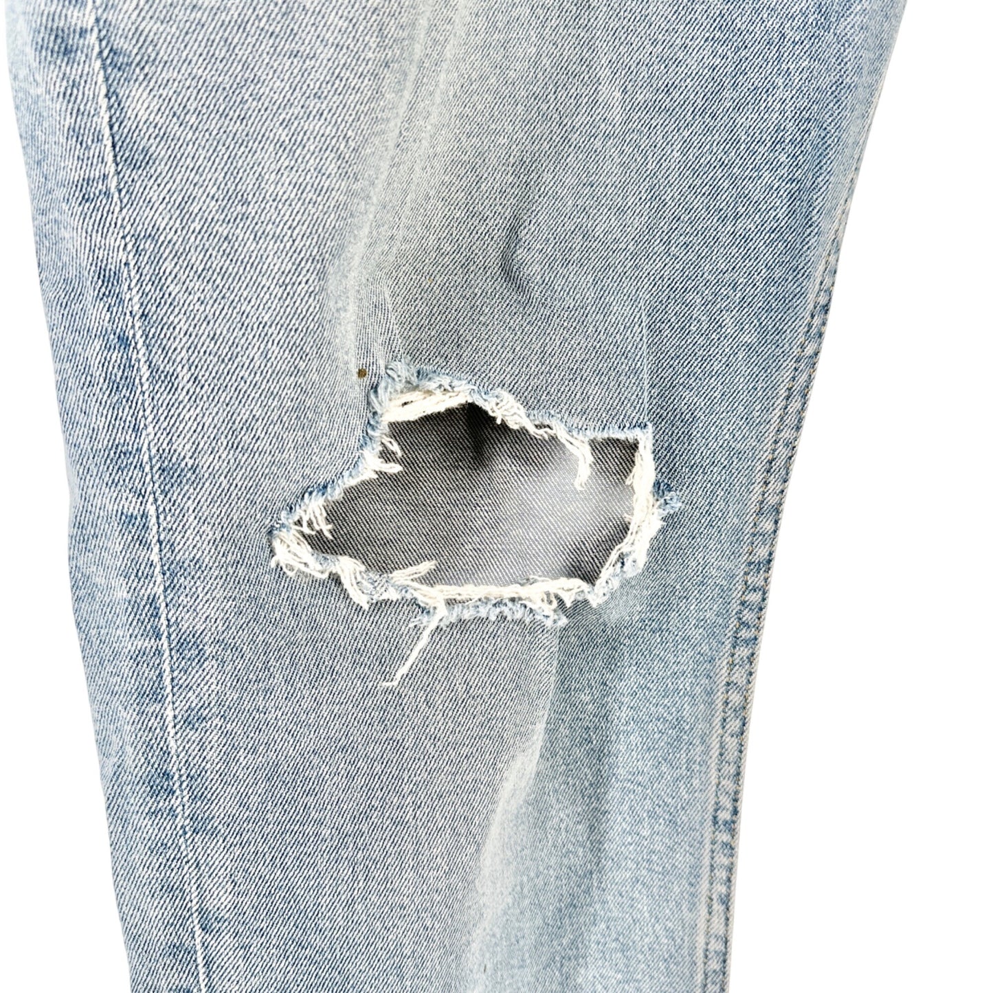 Mens Light Wash Distressed Jeans Size 36x32 Slim Fit Ripped Knees Jack & Jones