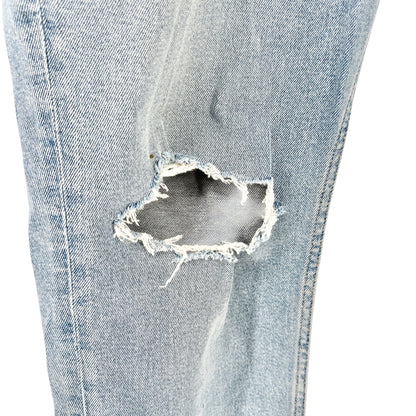 Mens Light Wash Distressed Jeans Size 36x32 Slim Fit Ripped Knees Jack & Jones