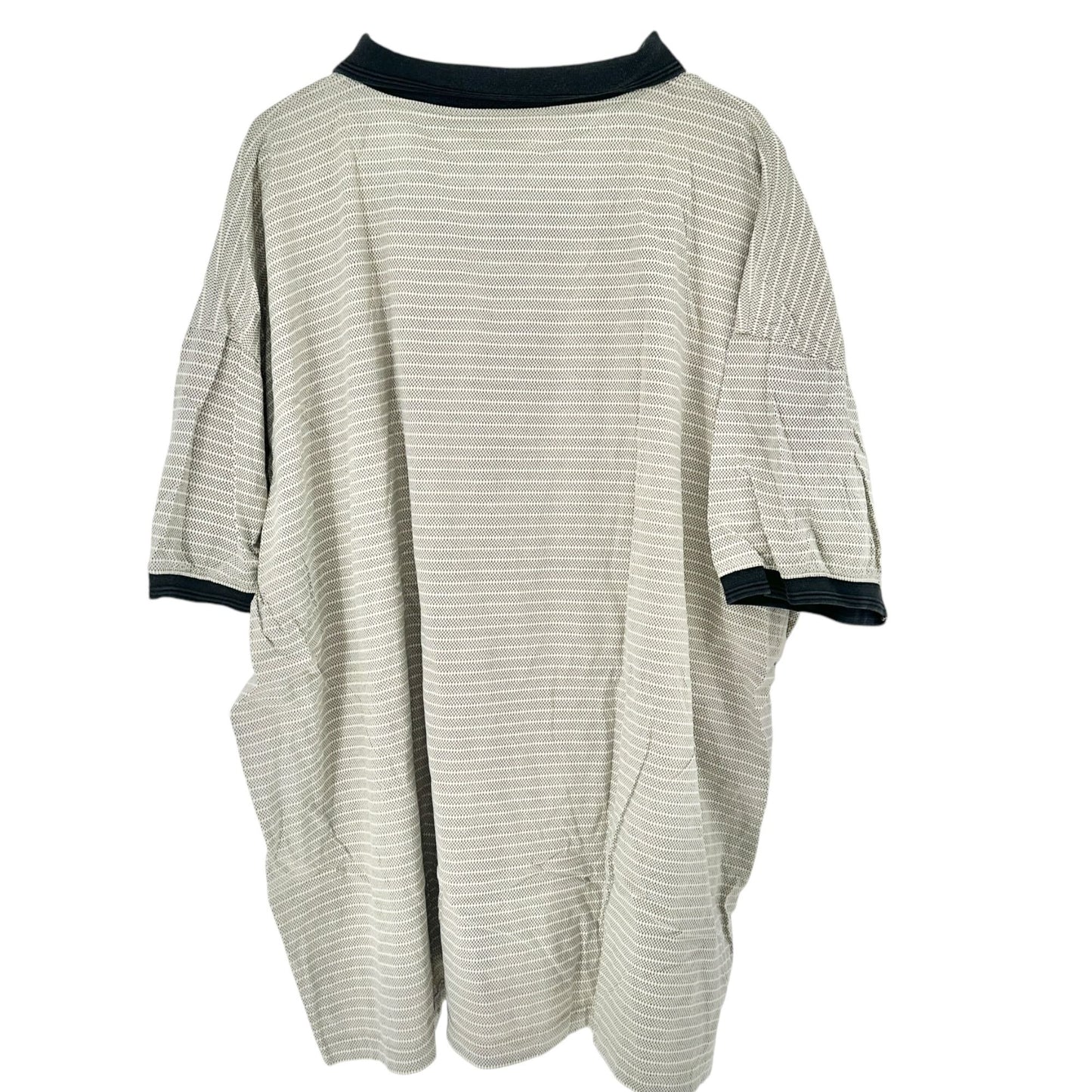 Alexander Lloyd Menswear Polo Shirt 4X Short-Sleeve Black Tan Stripe Cotton
