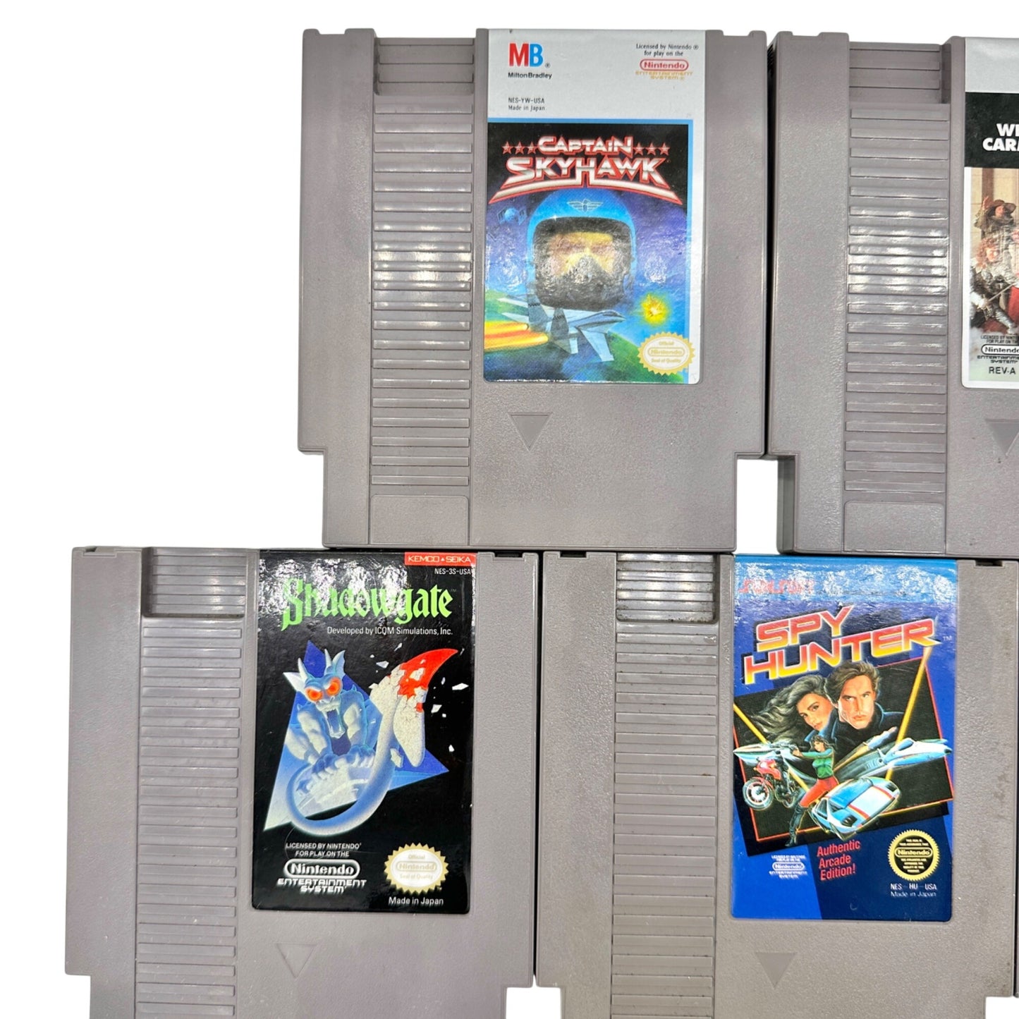 Vintage Original NES Gaming Cartridges Bundle of 5 Classic Nintendo Games 1985
