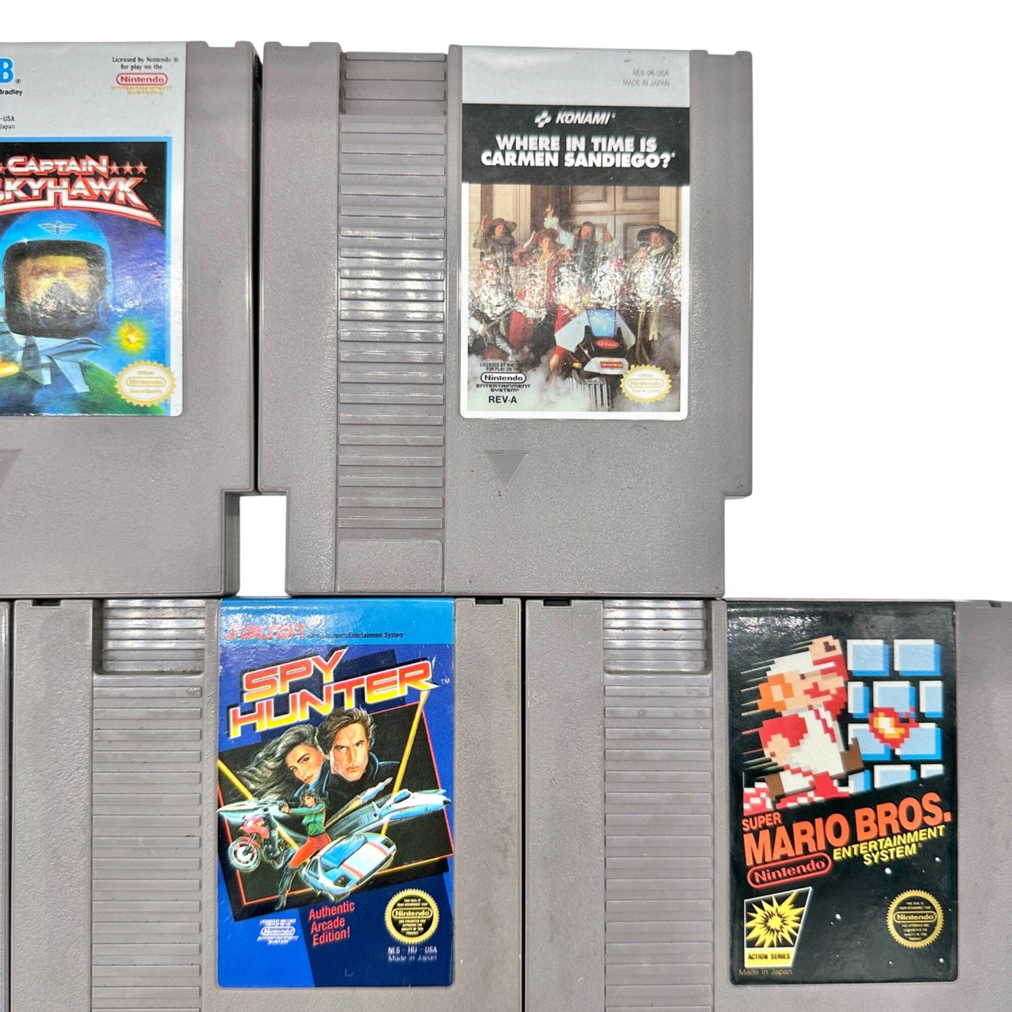 Vintage Original NES Gaming Cartridges Bundle of 5 Classic Nintendo Games 1985