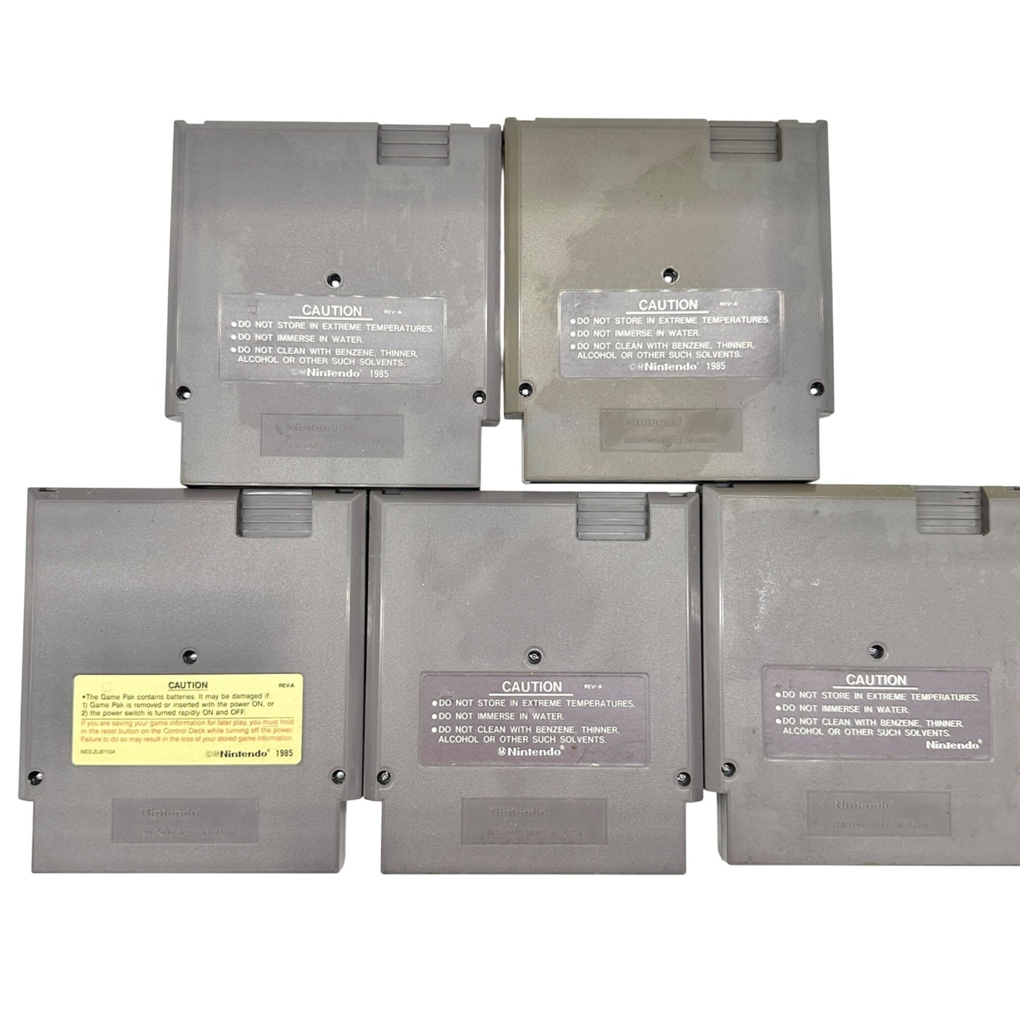 Vintage Original NES Gaming Cartridges Bundle of 5 Classic Nintendo Games 1985