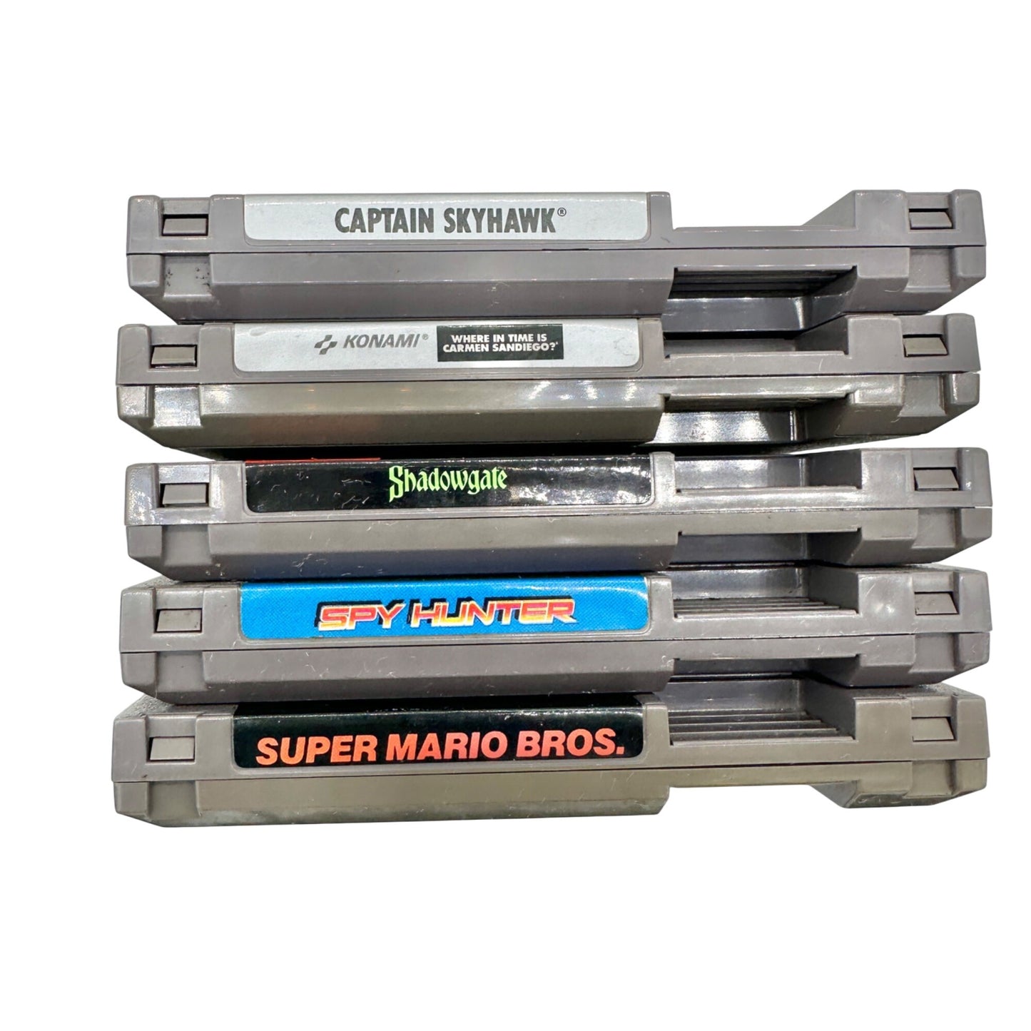 Vintage Original NES Gaming Cartridges Bundle of 5 Classic Nintendo Games 1985