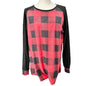 Shirt XL Red Buffalo Plaid Black Long Sleeve Crew Neck