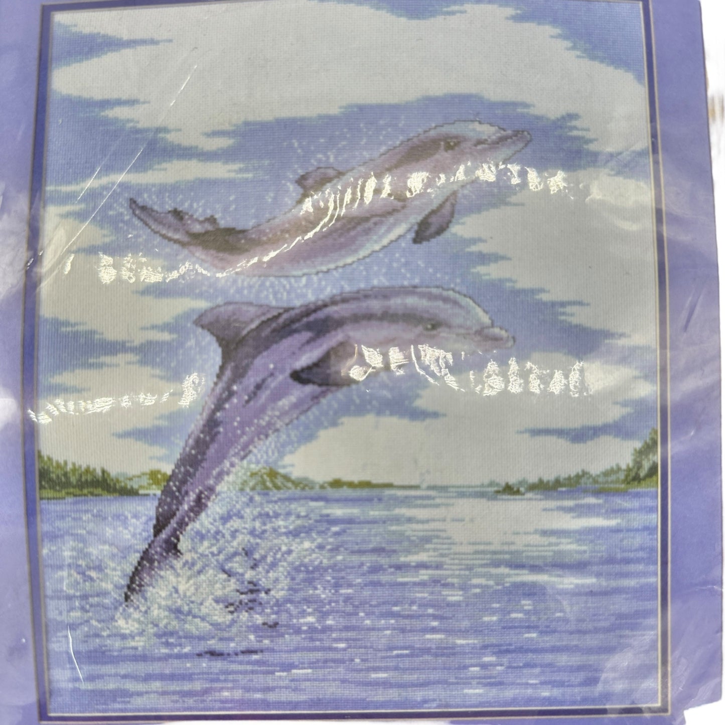 Design Works Counted Cross Stitch Kit 9841 DOLPHINS by Giordano NIP