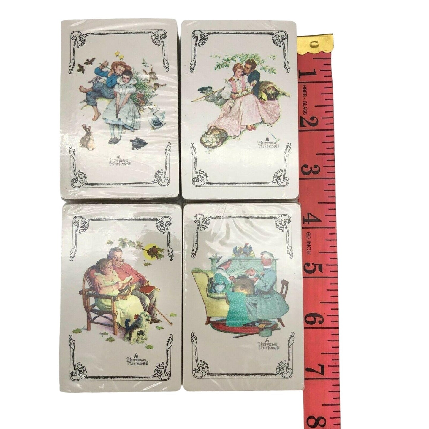 Norman Rockwell 4 Vintage Sealed Card Decks Older Couple Playing Cards