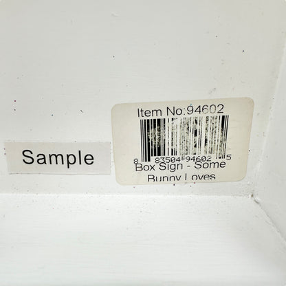 Easter Wooden Box Signs Pair Primitives By Kathy White Pink Glitter New