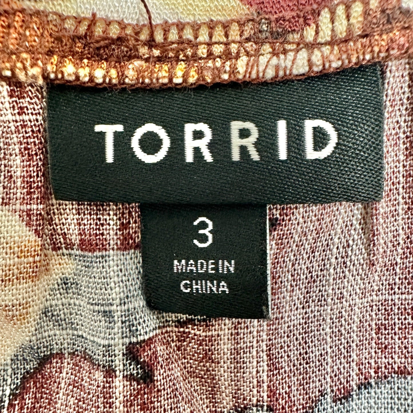 Torrid 3 Slub Ruffle Tank Top Womens Maroon Floral Sleeveless V Neck 22-24