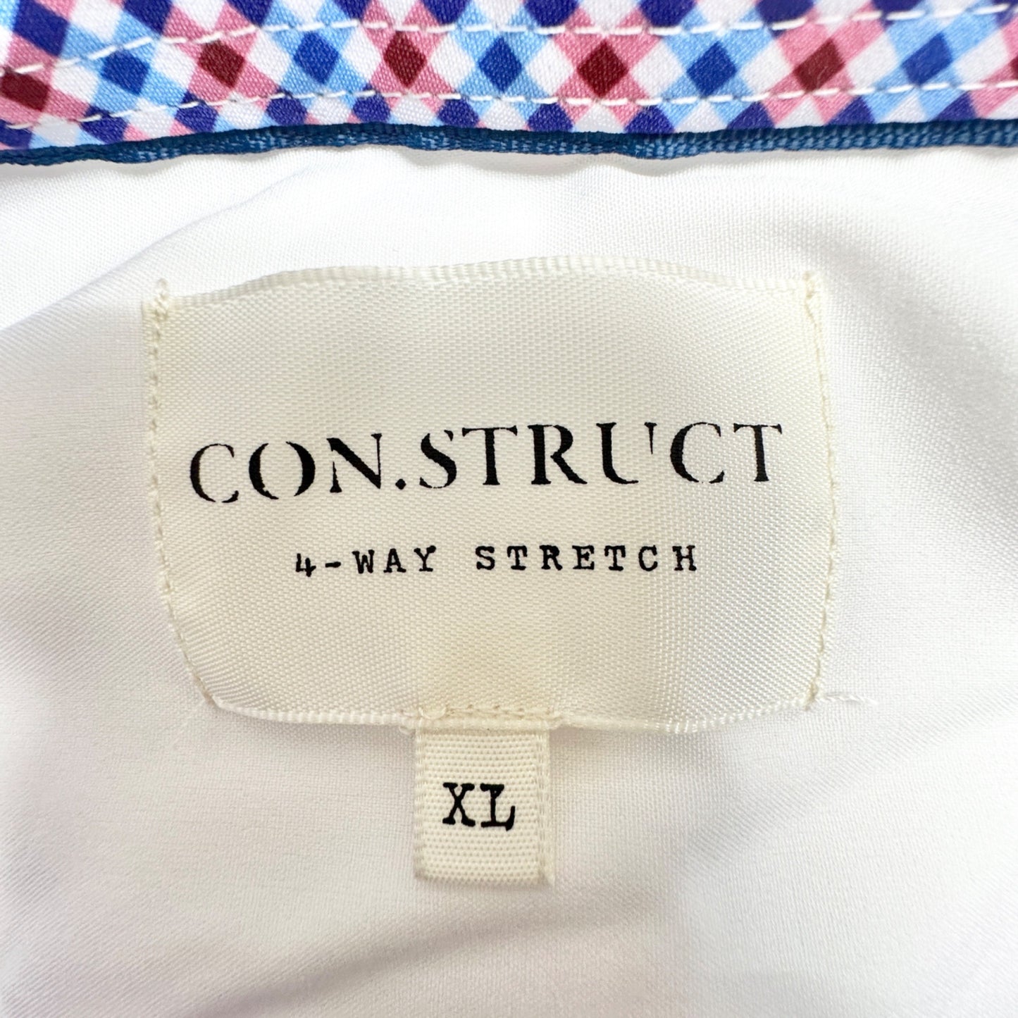Con.Struct Mens White Long Sleeve Dress Shirt XL 4-Way Stretch Wrinkle Resistant