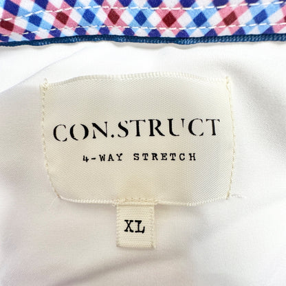 Con.Struct Mens White Long Sleeve Dress Shirt XL 4-Way Stretch Wrinkle Resistant