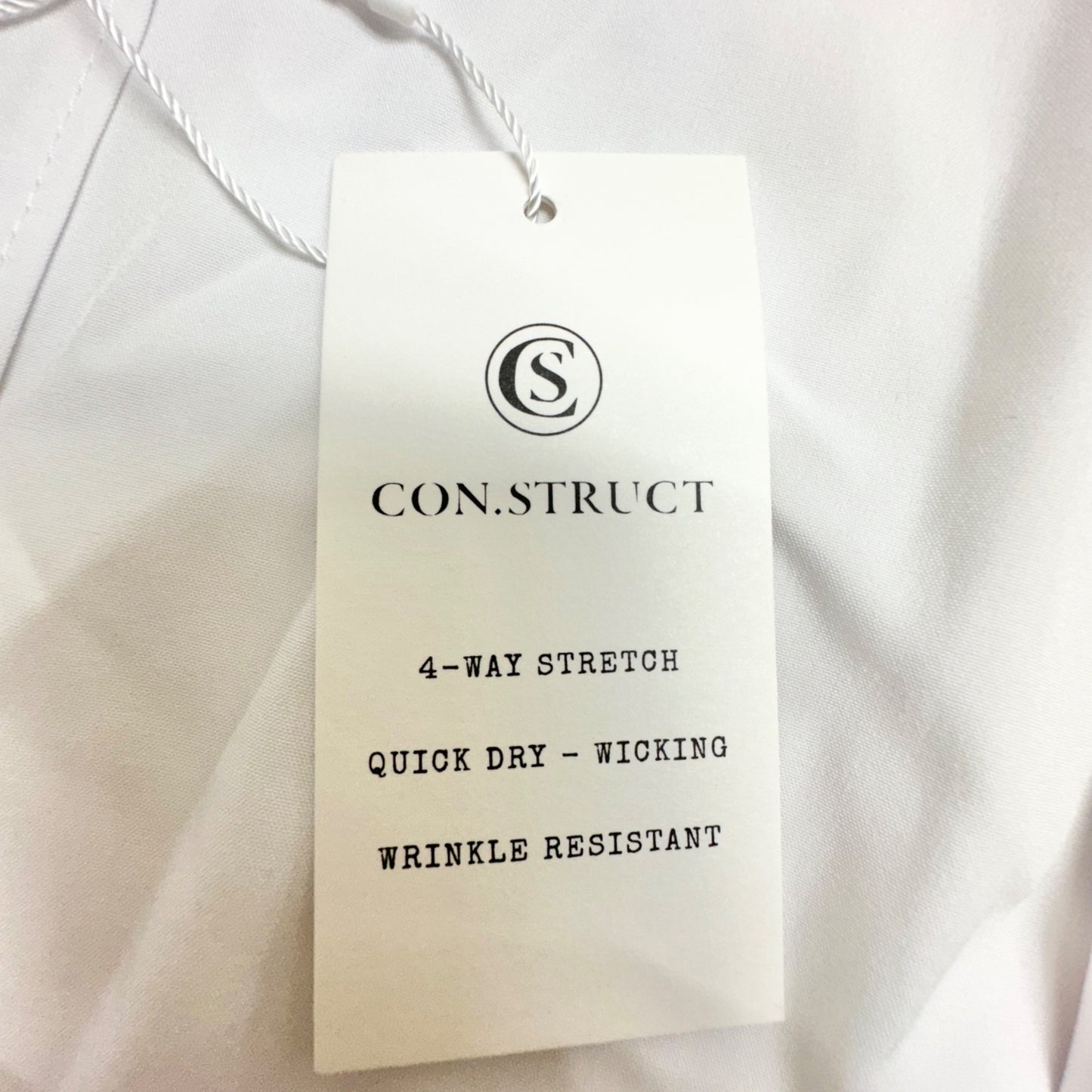 Con.Struct Mens White Long Sleeve Dress Shirt XL 4-Way Stretch Wrinkle Resistant
