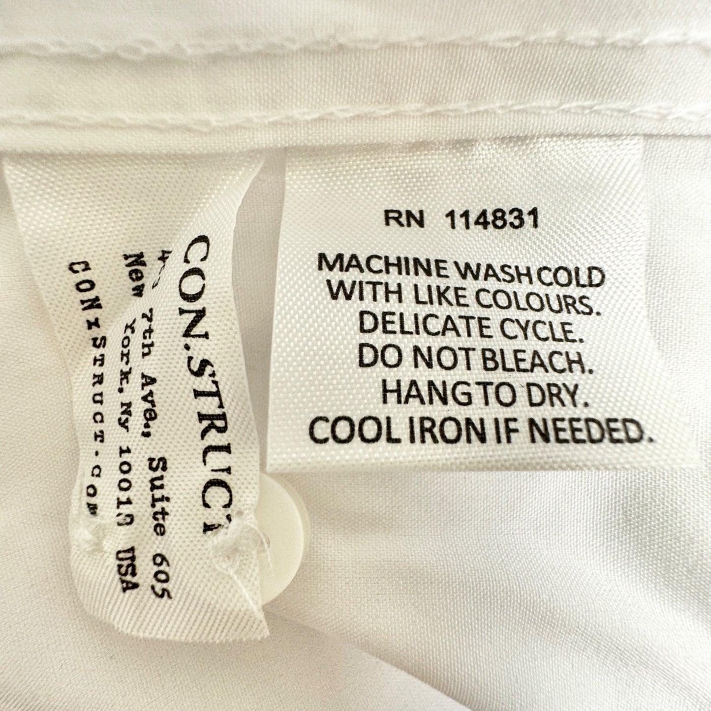 Con.Struct Mens White Long Sleeve Dress Shirt XL 4-Way Stretch Wrinkle Resistant