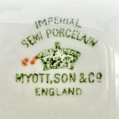 Myott Son & Co Soup Bowl Lid 12 x 7.5 Cream Pink Floral Imperial Semi Porcelain