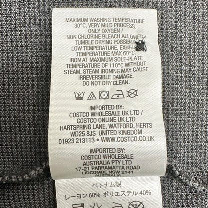 Kirkland Signature Jacquard Polo Shirt Mens L Gray Black Collared Short Sleeve