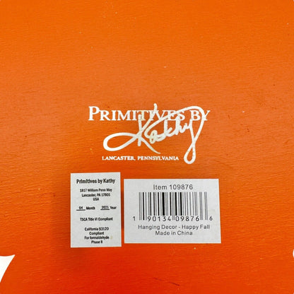 Primitives by Kathy Wooden Hanging Sign Happy Fall Ya'll Autumn Flowers NWT