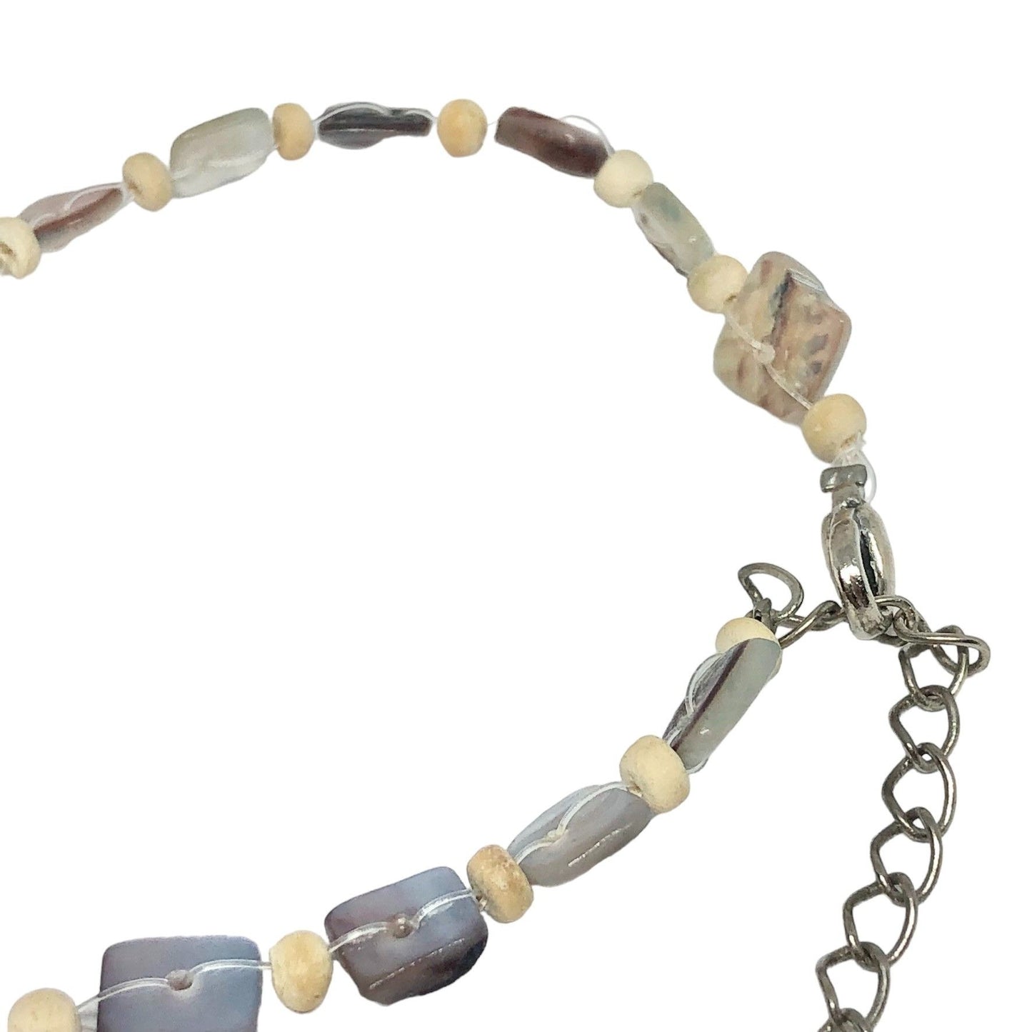 Pair of Beachy Bracelets Tan Browns Stone Like Beads