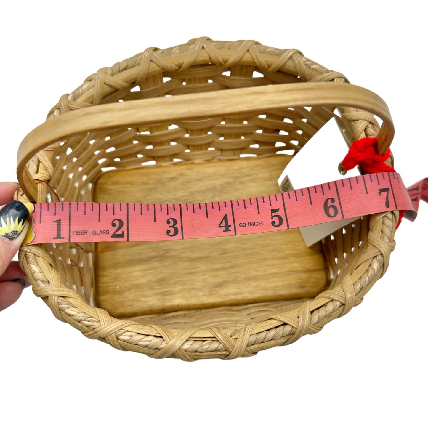 Handmade Basket Live Laugh Love Metal Accents Wood Base and Handle Small Cute