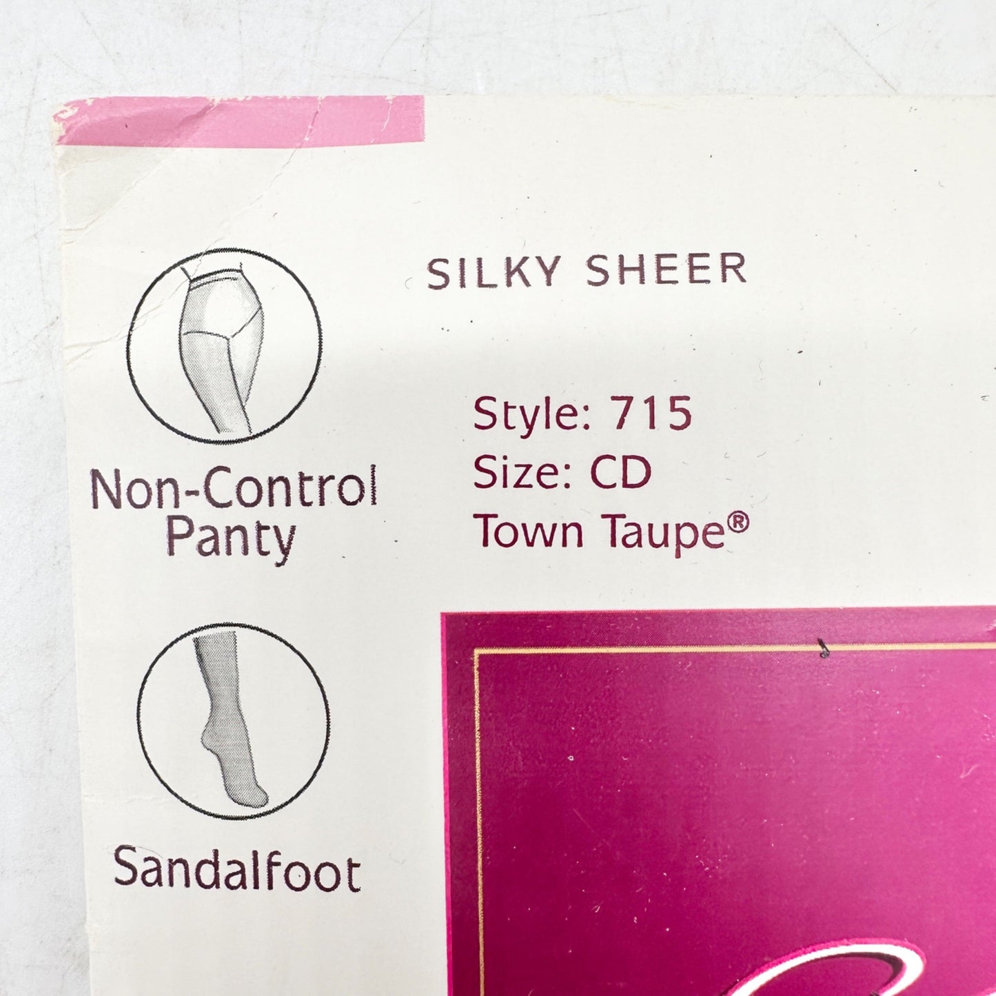 Hanes Silk Reflections Pantyhose Pair CD Size Jet Black and Town Taupe Colors
