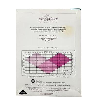 Hanes Silk Reflections Pantyhose Pair CD Size Jet Black and Town Taupe Colors