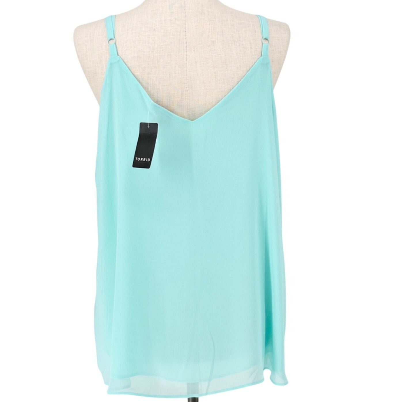 Torrid 3 Sophie Chiffon Swing Cami Top Water Ballet Light Blue Sleeveless 22-24