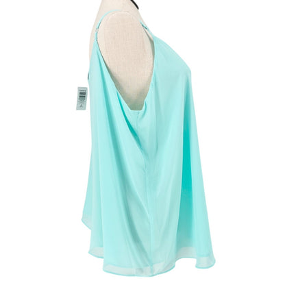 Torrid 3 Sophie Chiffon Swing Cami Top Water Ballet Light Blue Sleeveless 22-24