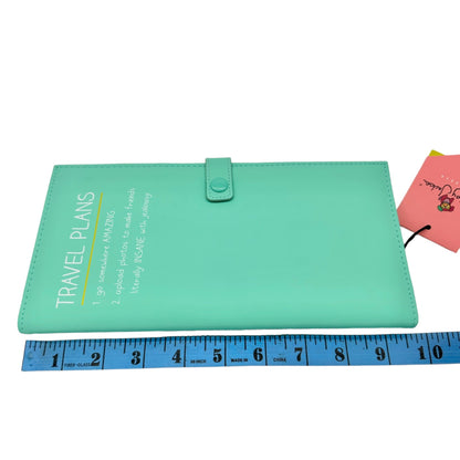 Happy Jackson Travel Document Holder Teal Vinyl Padded Snap Closure Pockets NWT
