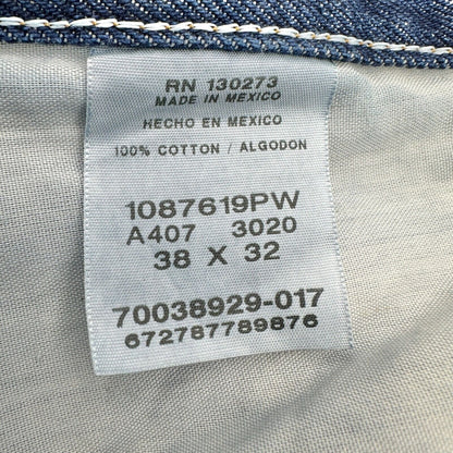 Rustler Men's 38x32 Classic Denim Blue Jeans