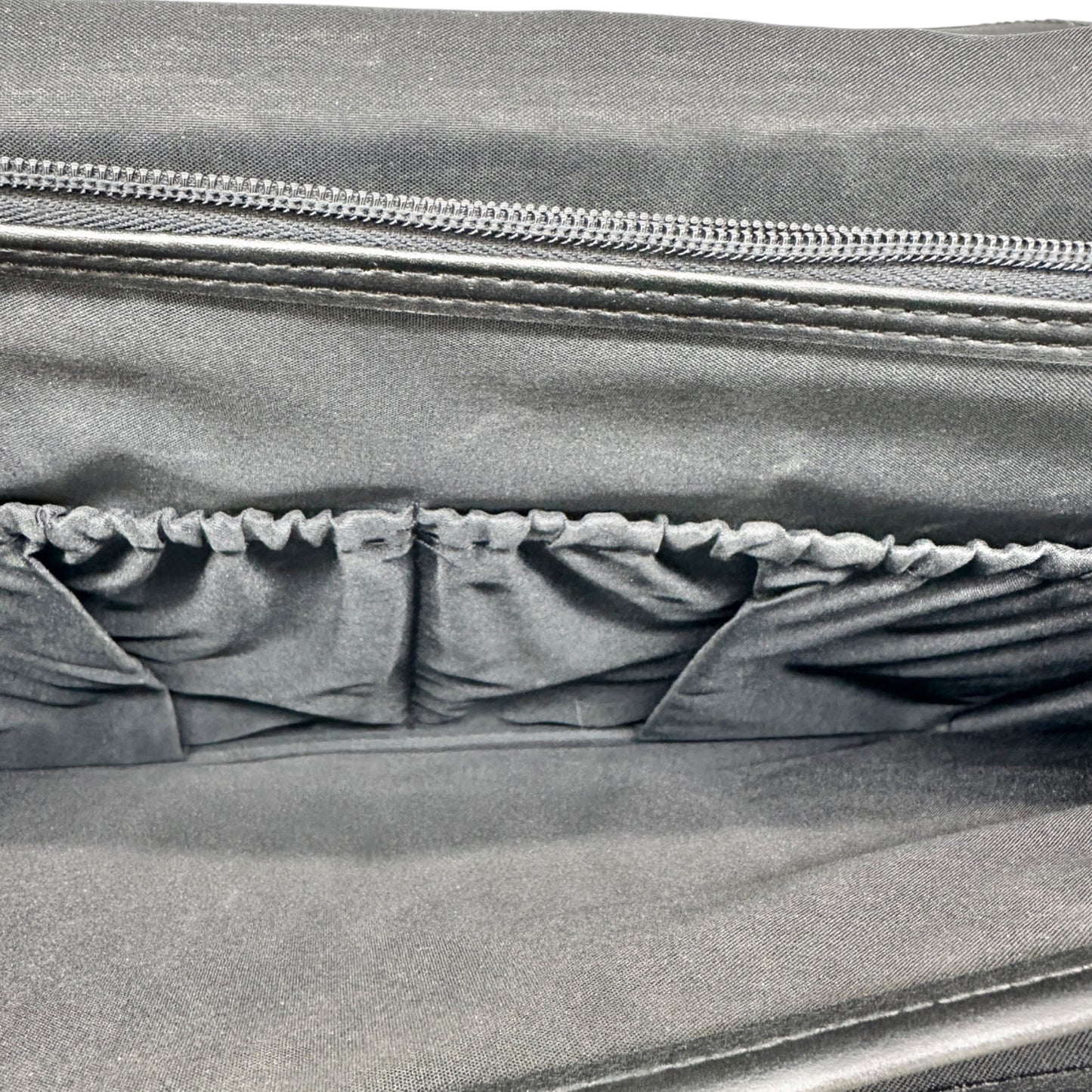 Black Leather Expandable Briefcase With Locking Clasp 17W x 12H x 2.5D